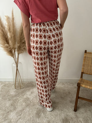 Terracotta printed pants