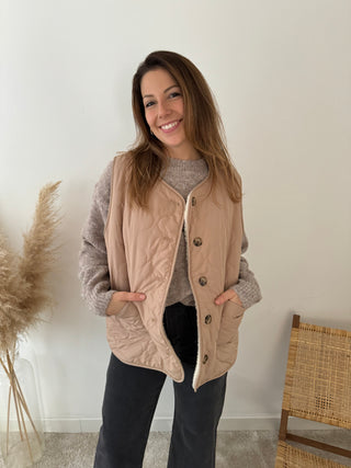 Beige quilted bodywarmer