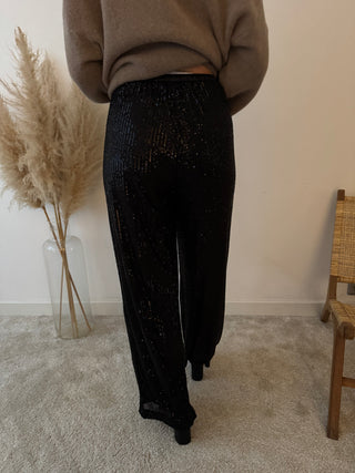 Black glitter comfy pants