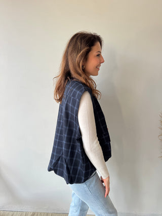 Blue checked bodywarmer