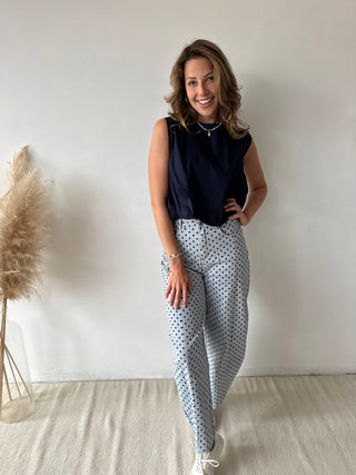 Light blue polka dots pants
