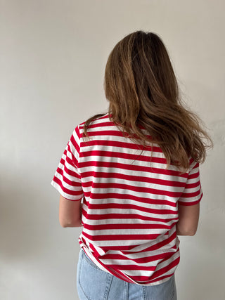 Red striped t-shirt