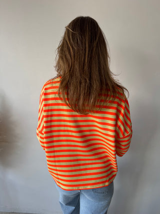 Orange yellow striped top