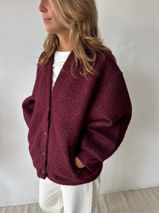 Burgundy teddy vest