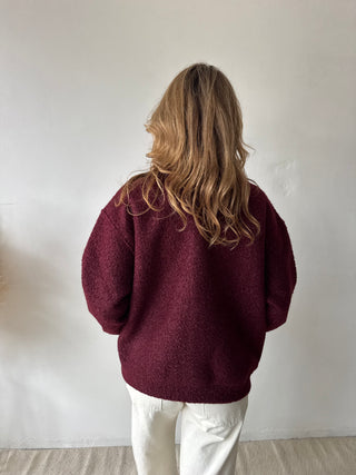 Burgundy teddy vest