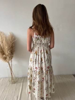 Spring flowers white dress