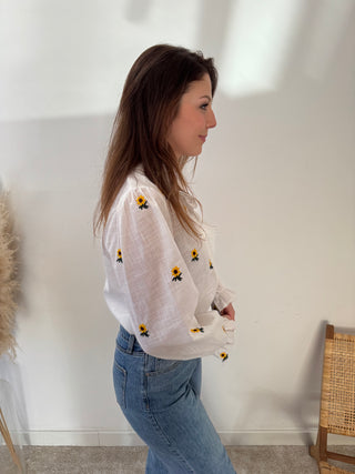 Yellow sunflowers blouse