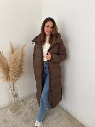 Brown puffer coat