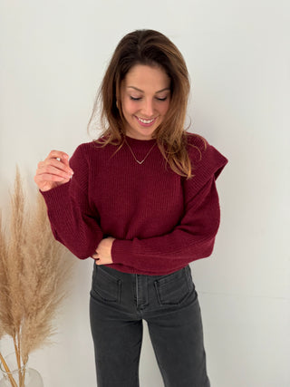 Burgundy layered knit