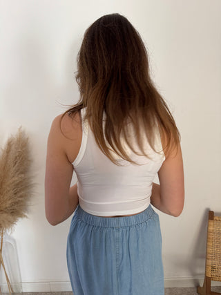 White crop top