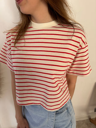 Red striped t-shirt