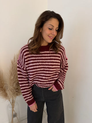 Burgundy pink soft knit