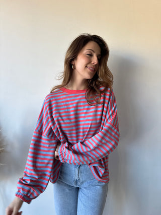 Yellow mommy striped sweater