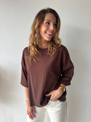 Brown knot back t-shirt