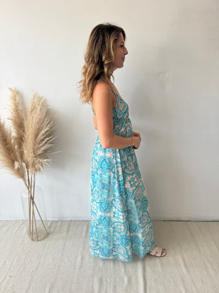 Turqoise bohemian dress