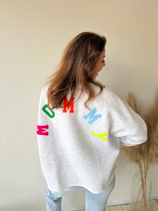 Colorful mommy sweater