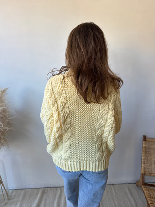 Yellow cable knit