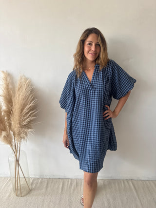 Navy Vichy dress