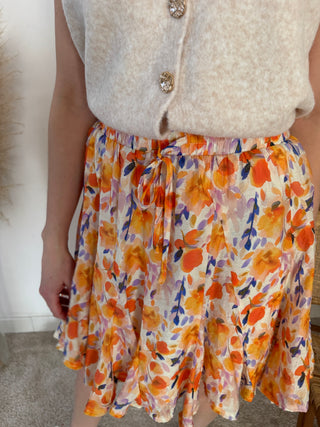 Yellow flowers summer skirt