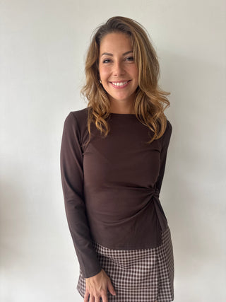 Brown knot top