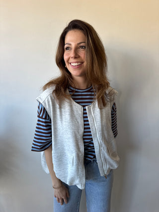 Grey zipper vest