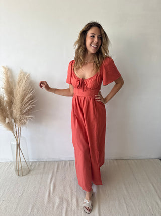 Terracotta maxi dress