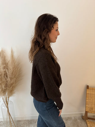 Soft simple brown turtleneck knit