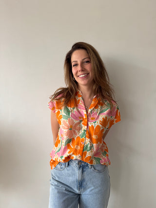 Pink orange blouse