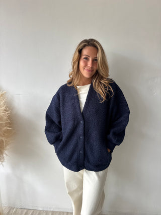 Navy teddy vest