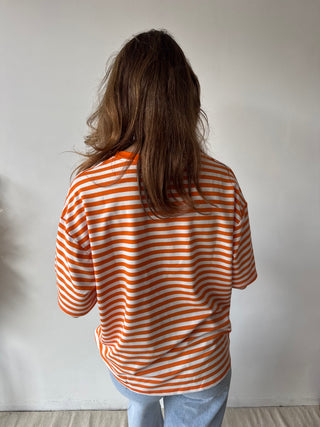 Orange striped t-shirt