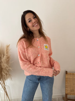 Peach smiley knit