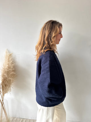Navy teddy vest