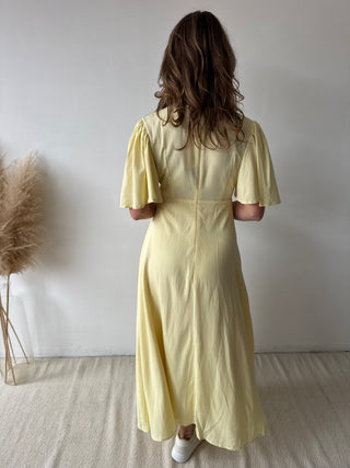 Soft yellow maxi dress