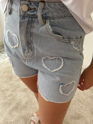 Hearts denim short