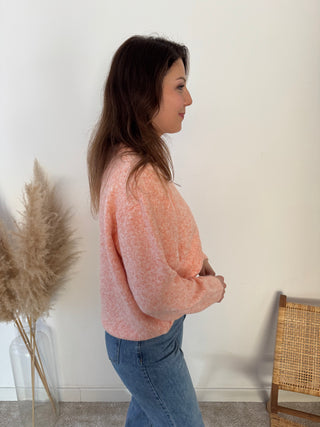 Teddybear peach knit