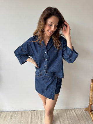 Dark blue denim summer set