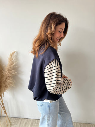 Navy zipper vest