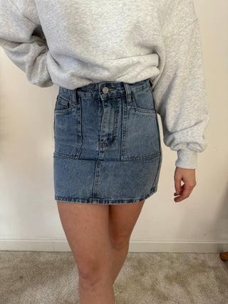 Denim mini skirt