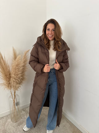 Brown puffer coat