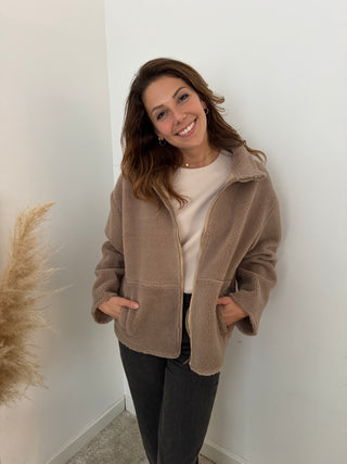 Taupe teddy vest