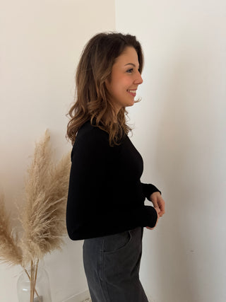 Basic black ribbed top