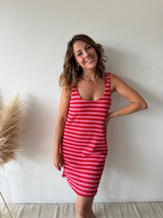 Fuchsia striped dress
