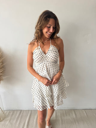Polka dots ruffled dress