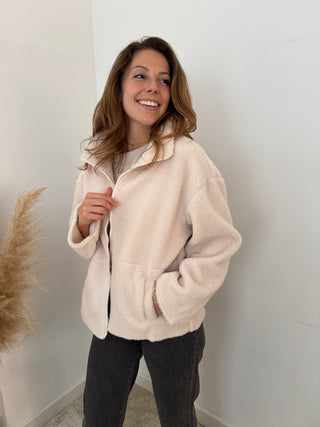 beige teddy vest