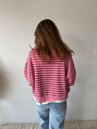 Pink striped sweater