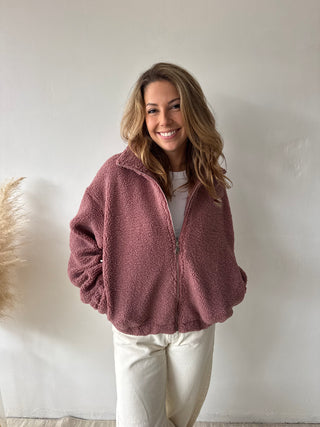 Old pink teddy fleece vest