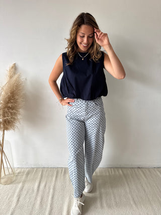 Light blue polka dots pants