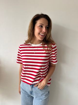 Red striped t-shirt