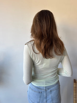 Soft cashmere light mint top