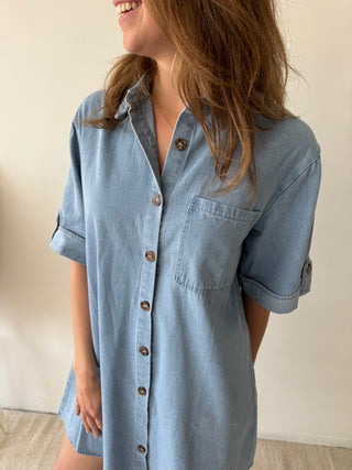 Denim shirt dress